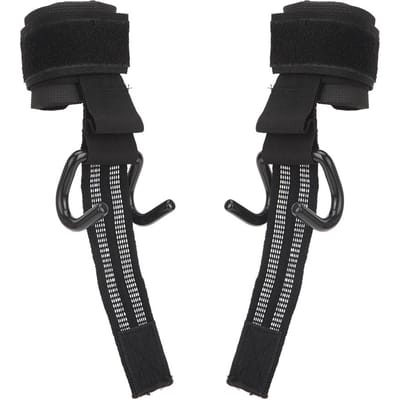 1 Paar Trainen Pols Haken Gewichtheffen Pull-up Band Haken Gewichtheffen Antislip Handvatten Polsband Kracht black