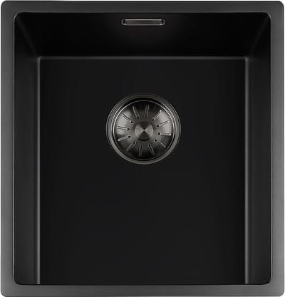 Lorreine Black Quartz Series spoelbak 3440cm Plug GunMetal 34BQ-FU-GunMetal