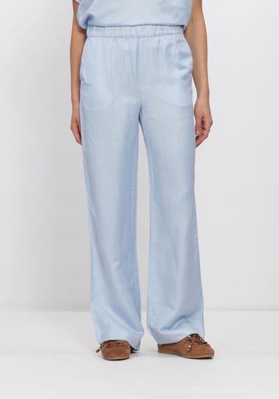 Minus Mssabbi Linen Pant Broeken Dames - Lichtblauw - Maat 34