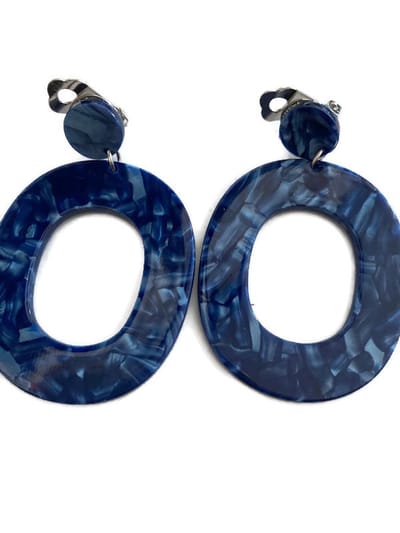 Petra's Sieradenwereld - Clipoorbel hanger blauw (488)