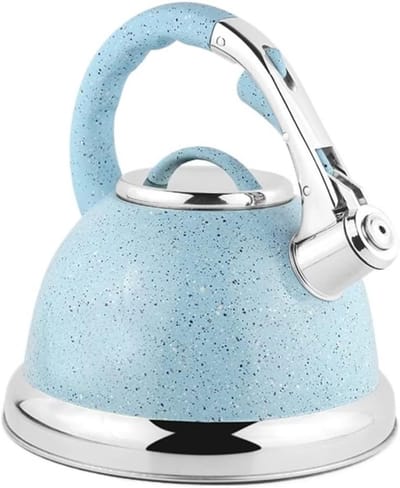 Fluitketel Roestvrij Staal - Waterketel Kookplaat - Water Koken - Snelle Verwarming - 3.5L - Blauw