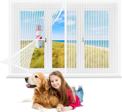 Horren voor Ramen - Vliegenraam Horrengaas - Insecten Buiten Houden - Automatisch Sluitend - 130 x 90 cm - Wit