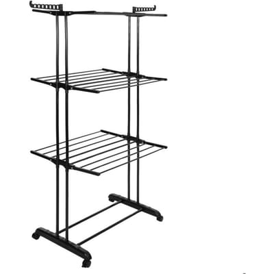 Springos Wasrek - Droogtoren - Droogrek - 4 - Etages - Inklapbaar - Inclusief- Wielen - Draaibaar - 180x75,5x49 cm