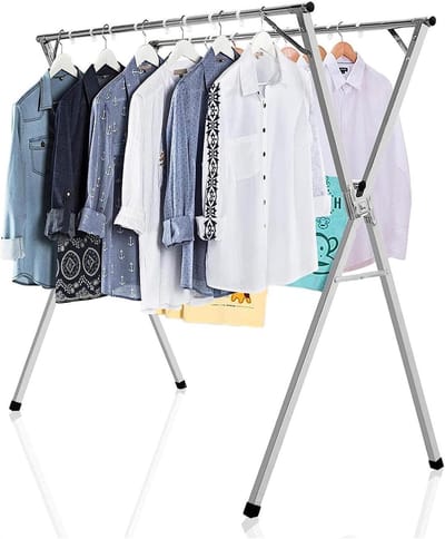 Intrekbaar Droogrek - Kledingrek Opvouwbaar - Kleding Drogen - Roestvrij Staal - 1.6 m - Zilver