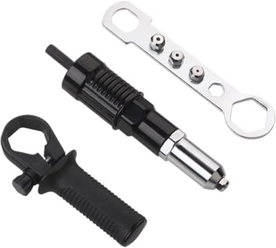 Klinknagel Adapter - Gereedschap Set - Metaal Bewerken - Flexibel Gebruik - 17.5 cm Hoog - Zilver