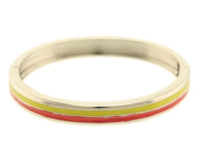 Behave - Bangle zilverkleur met rood geel accent - Zomerse statementstijl
