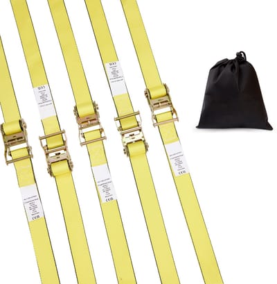 Spanbanden met ratel (8-pack), 2014 kg breeksterkte, E-Track eindloze ratel met 8 hoogwaardige banden van 5,1 cm x 4,5 m, voor lading