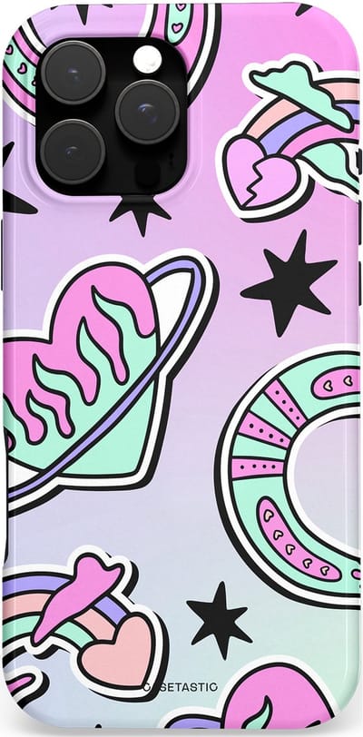 Casetastic Hoesje Geschikt voor Apple iPhone 16 Pro Max Magsafe - Stijlvolle Beschermende Duo-layer Case - Paarse Droomwereld