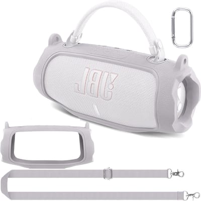 Siliconen Beschermhoes voor Draagbare Bluetooth Speaker - Ultralicht, Met Carabiner en Schouderband, Geschikt voor JBL Charge 6