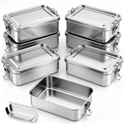 TTLUOKER® 304 RVS Vershoudbakjes Set 7-delig - Lunchbox - Luchtdichte & Lekvrije Meal Prep Bakjes - Vriezer- Vaatwasmachinebestendig - BPA-Vrij