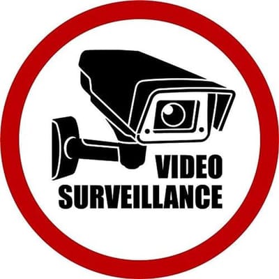 Waarschuwingssticker Camerabewaking Rond 20x20 cm