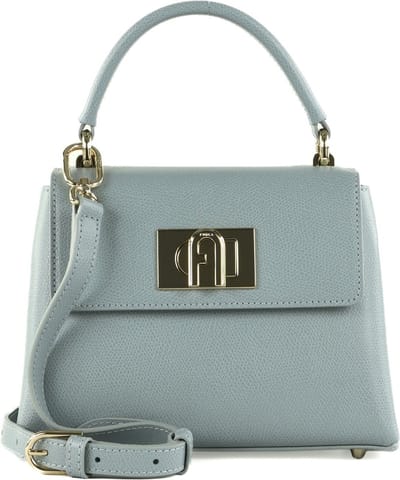 FURLA Leren Handtas Avondtas 1927 Mini Top Handle Bag Nuvola Lichtblauw