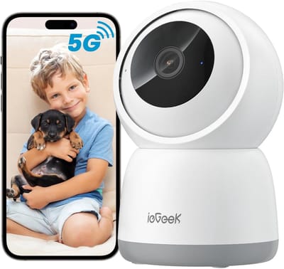ieGeek Beveiligingscamera Binnen - 2K 360° PTZ WiFi Camera met Auto Tracking - Bewegingsdetectie & Nachtzicht - Huisdiercamera met App