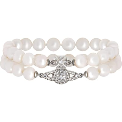 Vivienne Westwood Graziella Parelversierde armband 6103006A02P132P132 Silver|W1|Box