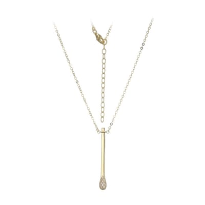 Cavill - Zilveren Halsketting - 925 Sterling Zilver Verguld - 47 Nigeriaanse Zirkonen 0,38 ct - Elegante Verstelbare Damesketting 45-50 cm