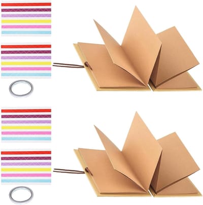 Set van 2 DIY Fotoalbums (17,5 x 11,5 cm) - Kleine Fotoalbums, Scrapbook, Persoonlijk Cadeau voor Verjaardag, Huwelijk of Afstuderen