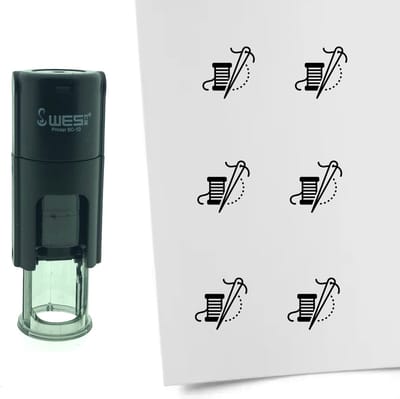CombiCraft Stempel Naald en Draad 10mm rond - Zwarte inkt
