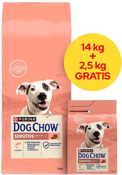 Purina Dog Chow Sensitive - Droge hondenvoeding - Zalm - Voor gevoelige magen - Gezonde huid & vacht - Voor volwassen honden