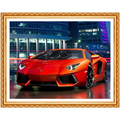 Diamond Painting Auto Rond Volledige Boor Diamant Cartoon Kruissteek Huisdecoratie Daimond Painting 20X30CM red