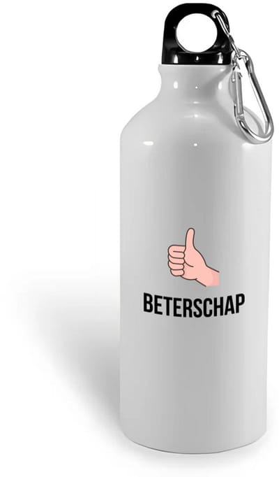 Hacebo® - Beterschap duimpje omhoog waterfles - Beterschap - iemand die ziek is of iets gebroken heeft - ziek - koorts - snel beter worden - cadeau - beterschap cadeau - kado - gift - geschenk - water fles - 400ML