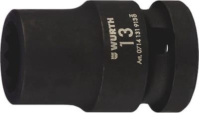 Wurth - 1/2 inch krachtdopsleutel, twaalfkant, kort - Krachtdop 1/2 inch Dubbelzeskant, metrisch, kort x 1 st Soort aandrijving Binnenvierkant Sleutelwijdte 10 mm