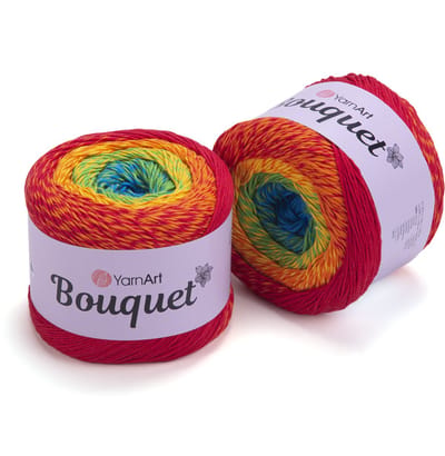 YarnArt Bouquet Verloopgaren (Gradient Cake) - 100% Katoen - voor Haken en Breien - 250g / 500m - Kleur 725