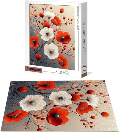 Houten Puzzel - Legpuzzel Stukjes - Ontspanning Thuis - Genummerde Rugzijde - 4000 Stukjes - Bloemenprint