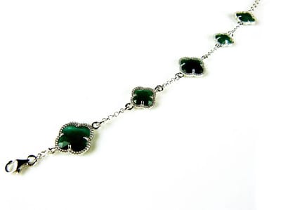 model 5 fiori armband in zilver donkergroen