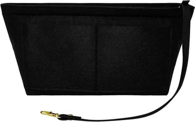 Handtas Organizer met Handvat, Diverse Compartimenten voor Tas en Make-up, Kleur: Zwart, Maat: M, Ideaal voor Reizen en Dagelijks Gebruik