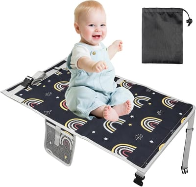 Vliegtuigbed baby - Stoelverlenging kinderen - Comfortabel reizen - Ademend polyester - 76 x 445 cm - Veelkleurig