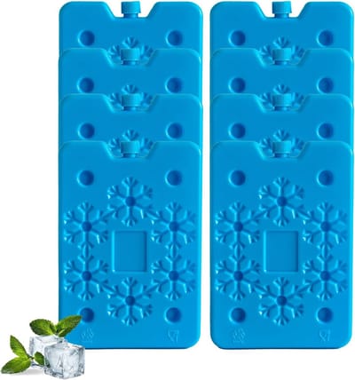 Thijox - Koelaccu's voor koeltas, 4/8 stuks à 400 ml, ultradunne herbruikbare koelelementen voor outdooractiviteiten, ideaal voor picknicks en camping