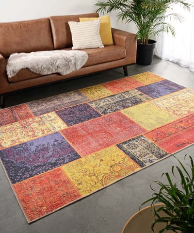 Patchwork vloerkleed - Fade Heritage rood/multi 230x330 cm