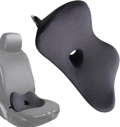 Donut Kussen - Lumbale Ondersteuning - Comfortabel Rijden - Traagschuim Vulling - 47 x 18 x 21 cm - Zwart