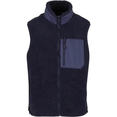 Urban Classics - Sherpa Mouwloos jacket - XL - Donkerblauw