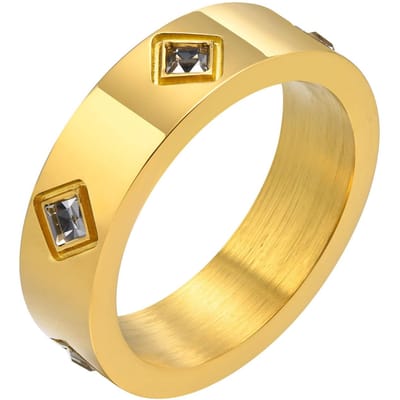 Vnox Klassieke 3 Rondes Liefde Ring Sets Dames Roestvrij Staal Bruiloft Verloving Vrouwelijke Vinger Sieraden W6827WW-9 beige