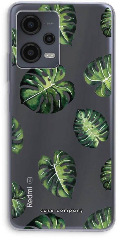 Case Company® - Hoesje geschikt voor Xiaomi Redmi Note 12 hoesje - Tropische bladeren - Soft Cover Telefoonhoesje - Bescherming aan alle Kanten en Schermrand