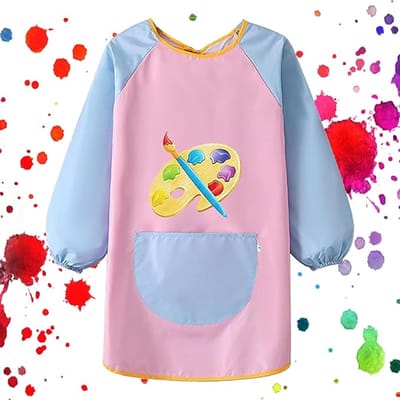 Kinderschilderschort 6-12 jaar waterdichte jas geschikt voor school, activiteiten, koken, kleuren, voeden