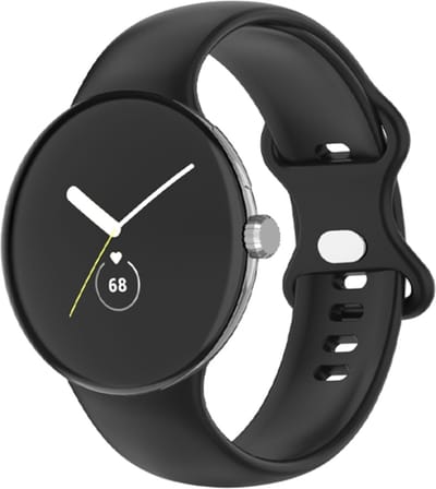 Siliconen bandje - geschikt voor Google Pixel Watch 4 (41mm) / Pixel Watch 3 (41mm) / Pixel Watch 2 / Pixel Watch - zwart