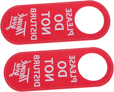 Deurhanger Kantoor - Zijde Bord - Niet Storen - Dubbelzijdig Ontwerp - 22.5 cm - Rood