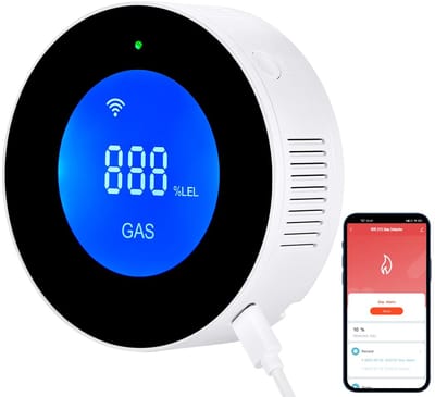 longziming -Gasdetector met LCD – 360° Detectie, 90dB Waarschuwing, Veiligheid voor Thuis, Keuken, Caravan & Garage