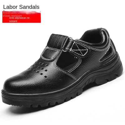 Chaussures de travail pour hommes et femmes, chaussures de travail de protection anti-écrasement et anti-perforation, sandales à grands trous légères et résistantes à l'usure 45