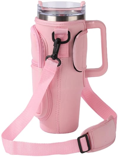 Allecto - Water Bottle Tote Bag - Waterfles Draagtas - Casual en praktisch - Pink - Sling Bag met Telefoonvak - Geschikt voor Stanley Cup 40oz - Kl...
