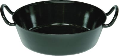 Schnitzelpan 24 cm - Zwart Emaille, Inductie Geschikt, Multifunctioneel Kookgerei