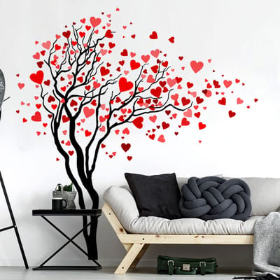 Muurstickers - Hartenboom - Transparante achtergrond - 50x60cm
