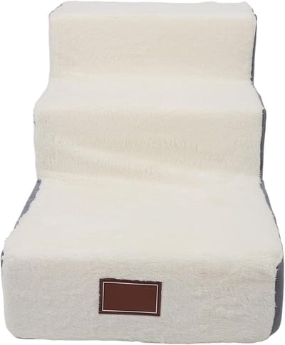 Huisdiertrappen - Hondentrap Puppytrap - Hulp bij Klimmen - Verbeterd Comfort Schuim - 142 Inch Hoog - Grijs
