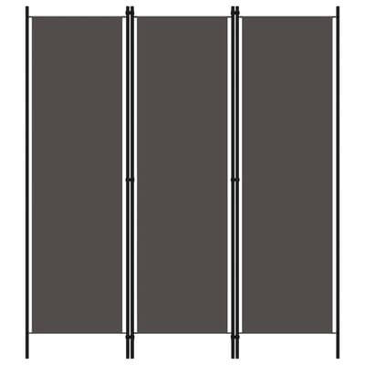 vidaXL - Kamerscherm - met - 3 - panelen - 150x180 - cm - antraciet