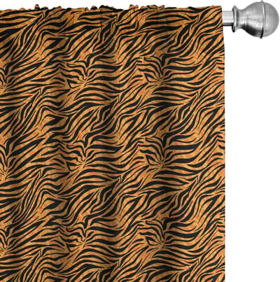 ABAKUHAUS Tribale Gordijnen – Tijgerhuid – 2x75x245 cm – Oranje
