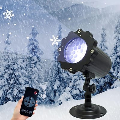 Sneeuwvlokprojector - 360° draaibare projector - Geschikt voor vloer- of wandmontage - Ideaal voor tuinfeesten, woonkamer- en opritverlichting
