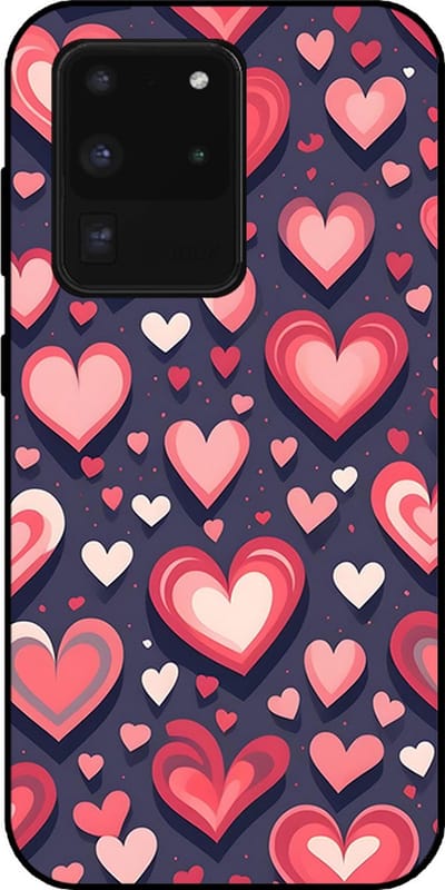 Smartphonica Telefoonhoesje Geschikt voor Samsung Galaxy S20 Ultra met Hartjes Opdruk - TPU Backcover Case With Heart Design geschikt voor Samsung Galaxy S20 Ultra