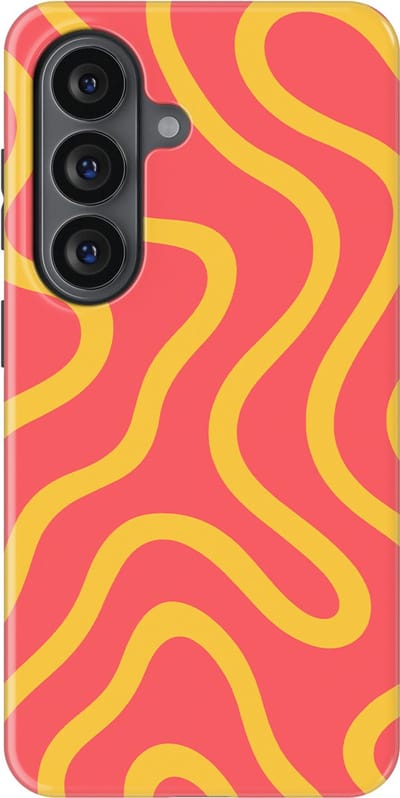 DripCase Curvy Lines Hoesje Samsung Galaxy S26 | Backcover met Mag | Design Tough Case Samsung Galaxy S26 Sunburst Drift